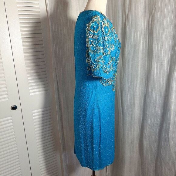Laurence Kazar | Women’s | Dresses | Petite L |  Vintage Baby Blue Cocktail Dres - Picture 6 of 7